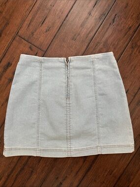 No Boundaries Light Blue Denim Mini Skirt with Front Zipper
